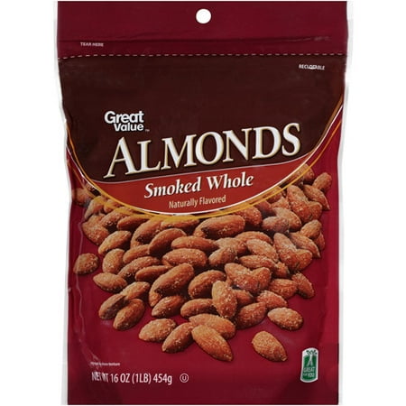 Great Value Smoked Whole Almonds, 16 Oz.