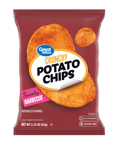 Great Value Smoky Barbecue Crunchy Potato Chips, 2.25 oz