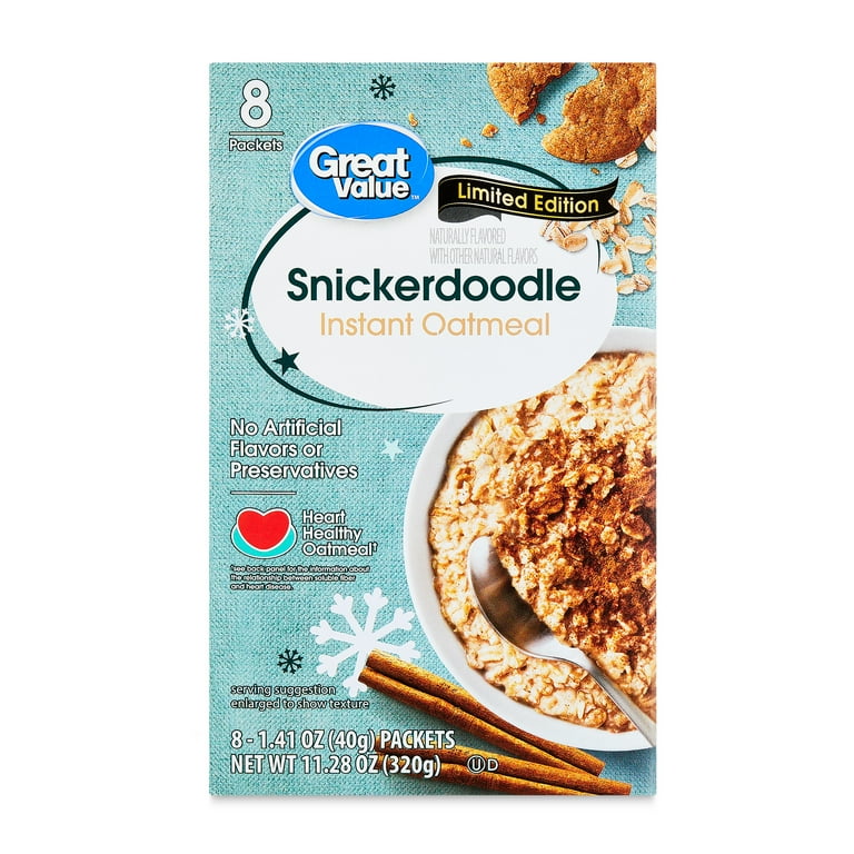 Great Value Snickerdoodle Instant Oatmeal oz Packets Count