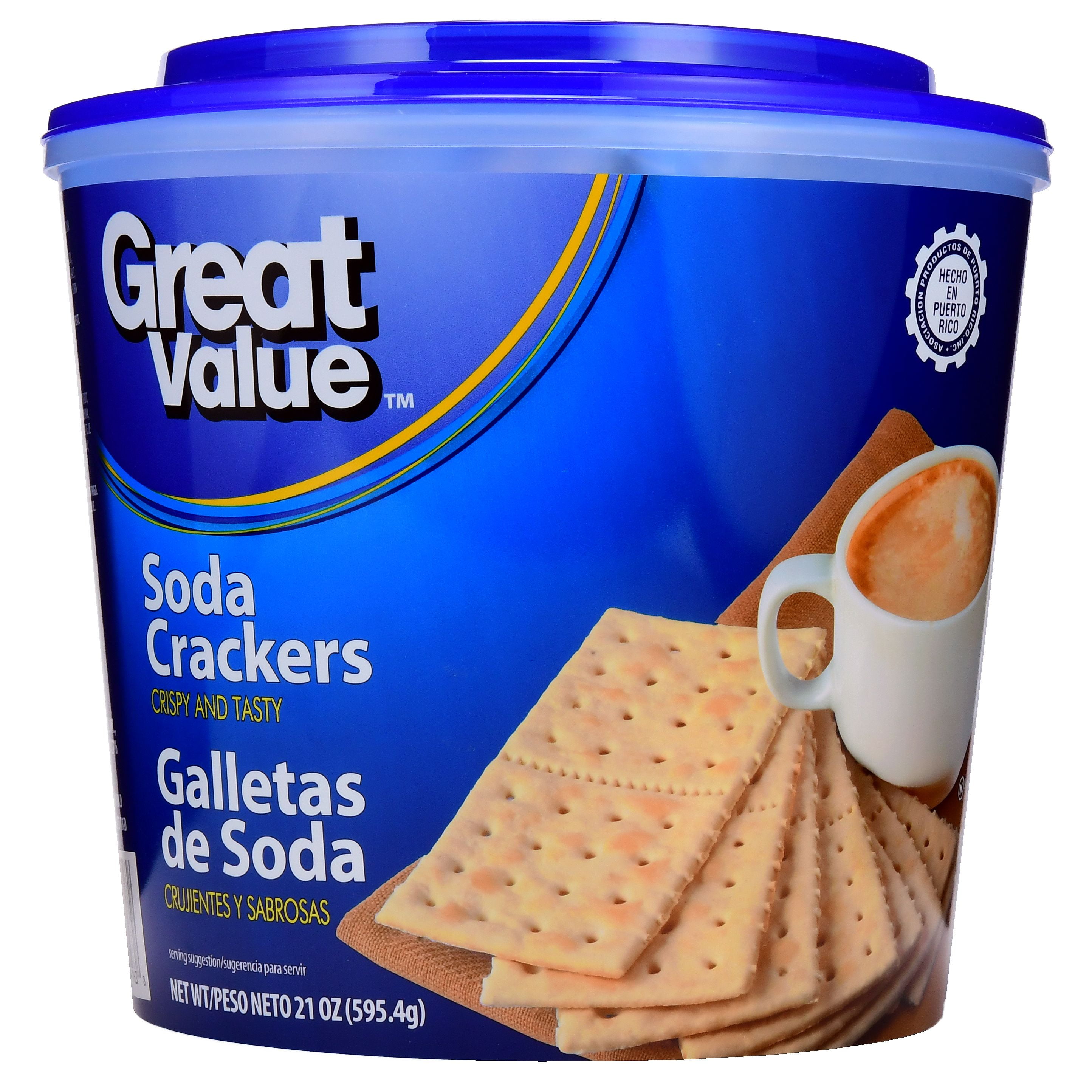 Great Value Soda Crackers 21oz, Plastic Bucket