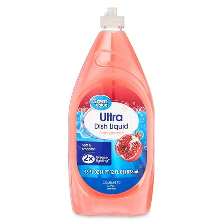Great Value Soft & Smooth Ultra Dish Liquid, Pomegranate, 40 fl oz