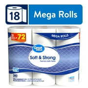 Great Value Soft & Strong Premium Toilet Paper, 18 Mega Rolls