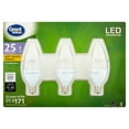 thumbnail image 1 of Great Value Soft White Candelabra Base LED Decorative 4 Watts Bulbs, 3 count, 1 of 5