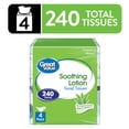 thumbnail image 1 of Great Value Lotion Facial Tissues, 4 Cubes, 60 Tissues per Cube, 3-Ply, 1 of 7
