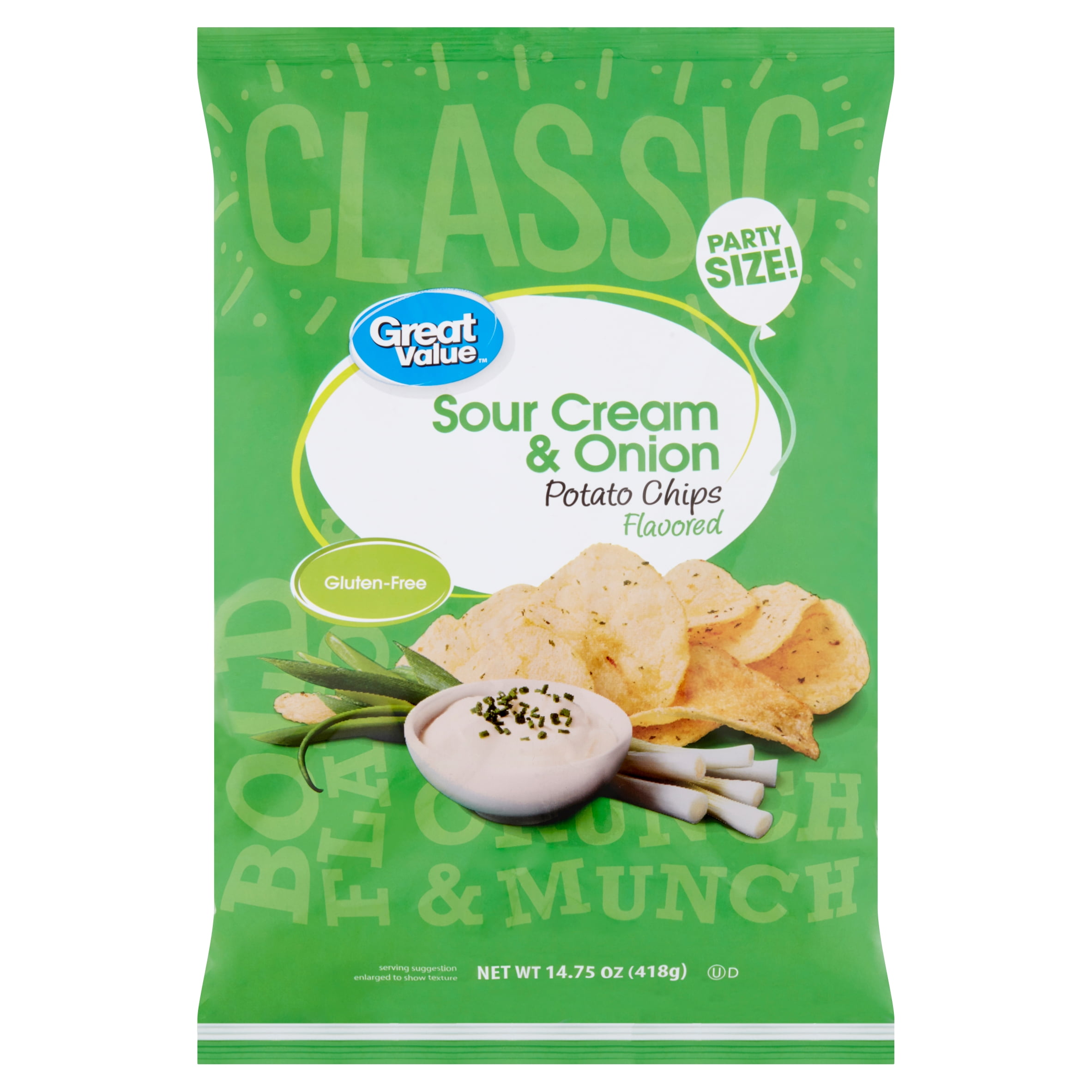 Great Value Sour Cream & Onion Flavored Potato Chips Party