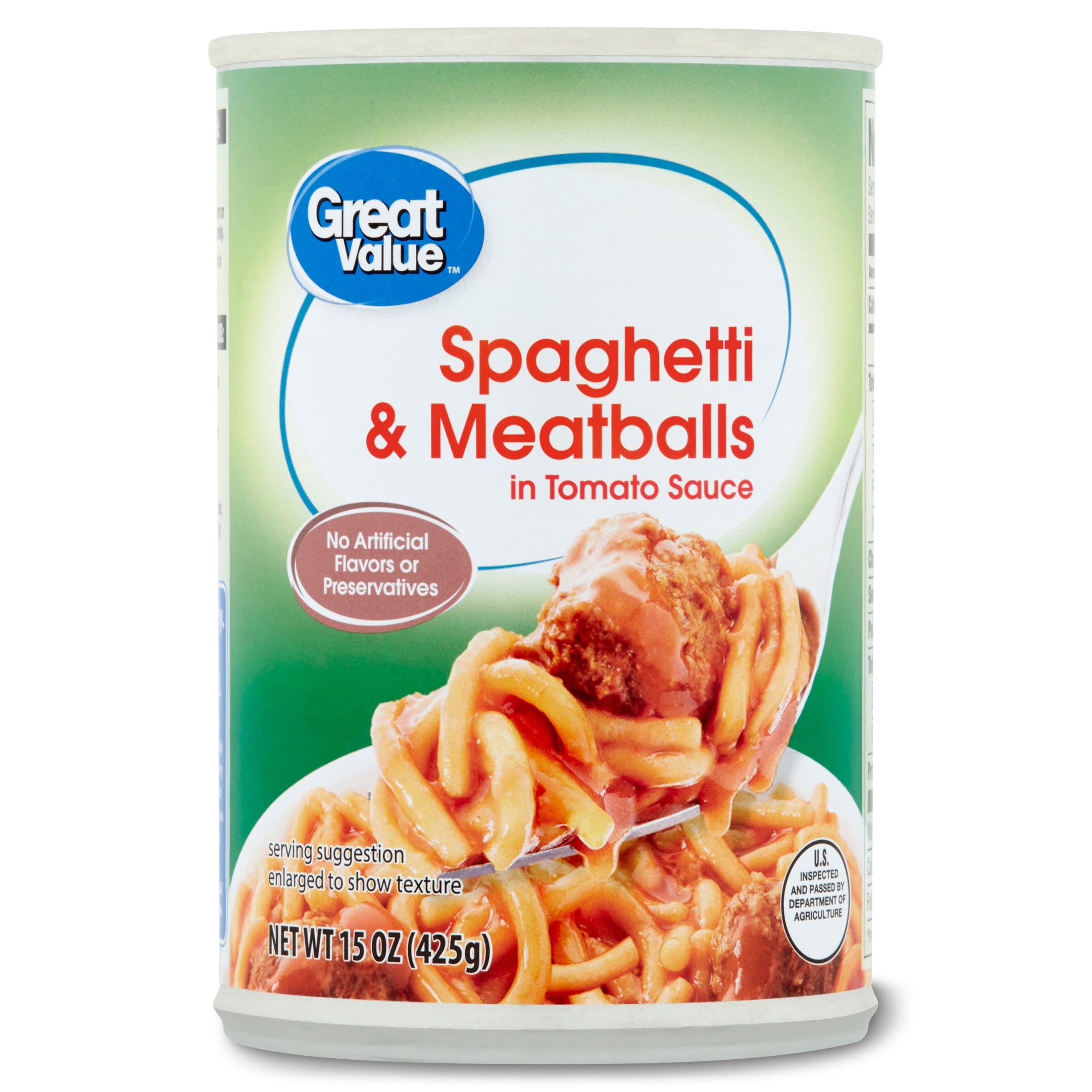 Great Value Spaghetti with Meatballs, 15 Ounces