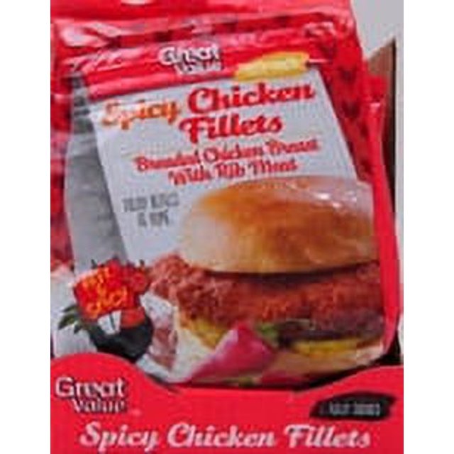 Great Value Spicy Breaded Chicken Fillets, 24 oz