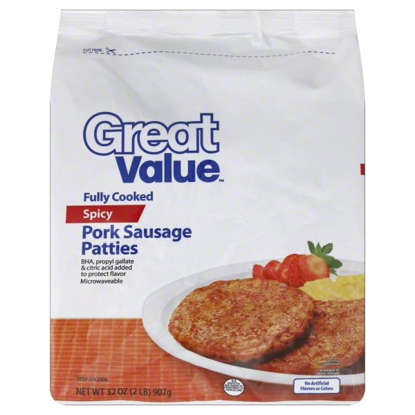 Great Value Spicy Pork Sausage Patties, 32 oz