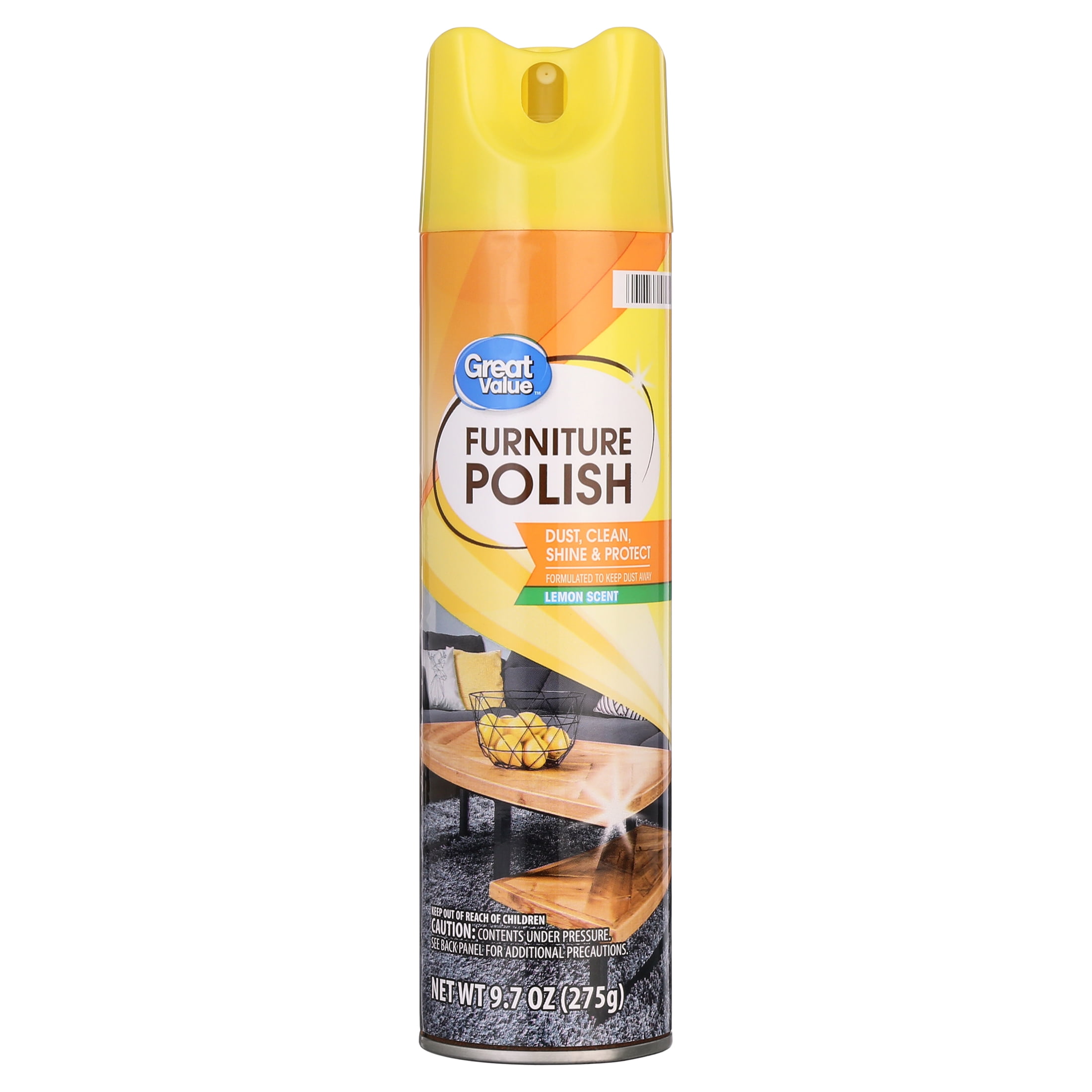 Great Value Spray Furniture Polish, Lemon Scent, 9.7 Ounce