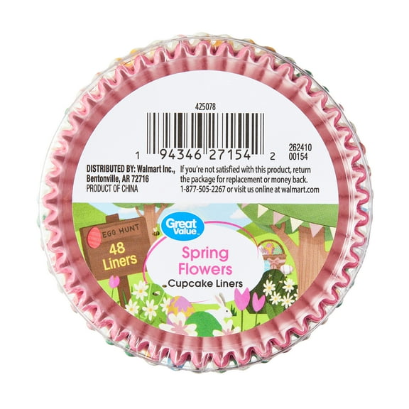 Great Value Spring Flowers Cupcake Liners