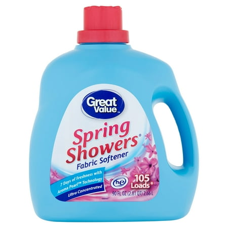 Great Value Spring Showers Ultra Concentrated Fabric Softener, 105 Loads, 90 FL OZ