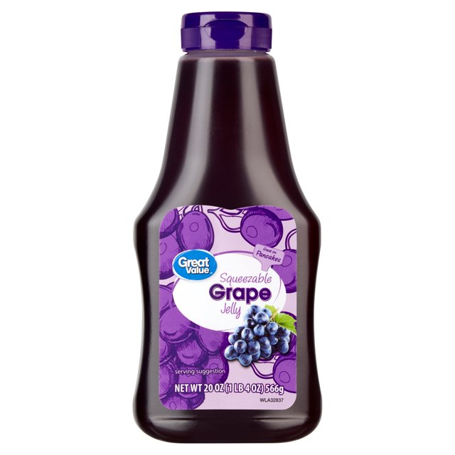 Great Value Squeezable Grape Jelly, 20 oz