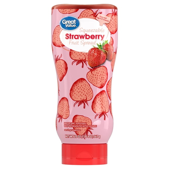 Great Value Squeezable Strawberry Fruit Spread, 20 oz