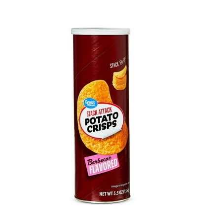 Great Value Stack Attack Barbecue Flavored Potato Crisps, 5.5 Oz