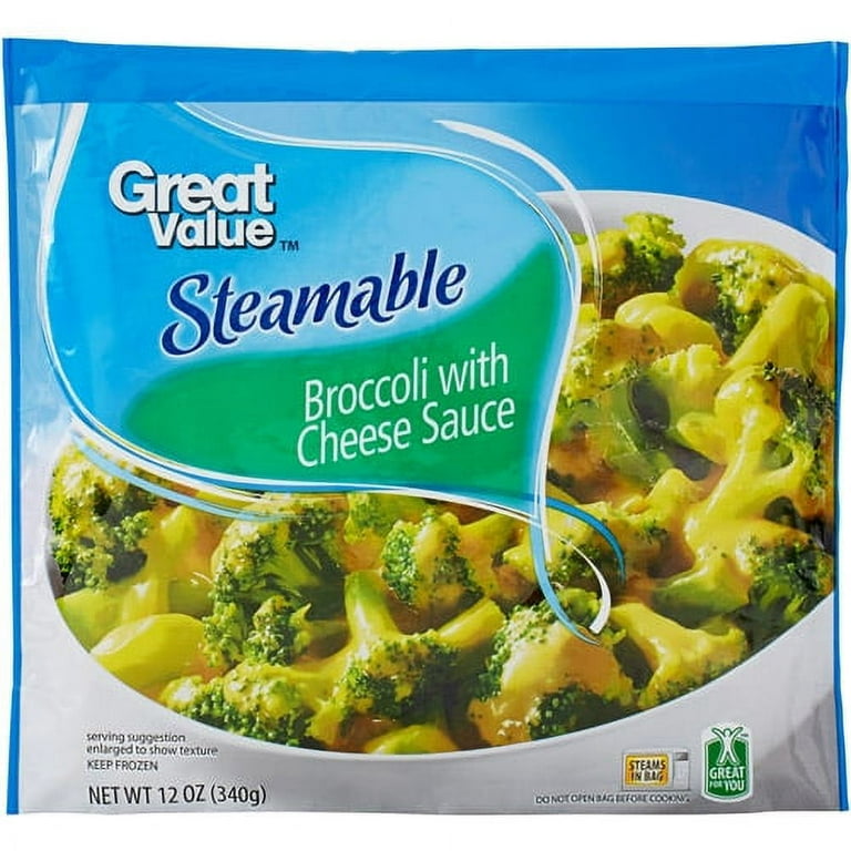 Great Value Steamable Frozen Broccoli with Cheese Sauce, 12 oz