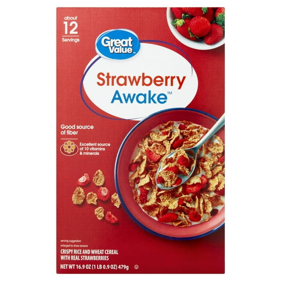 Great Value Strawberry Awake Cereal, 16.9 oz