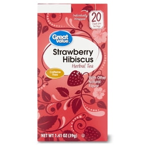 Great Value Strawberry Hibiscus Herbal Tea, 1.41 oz, 20 Count