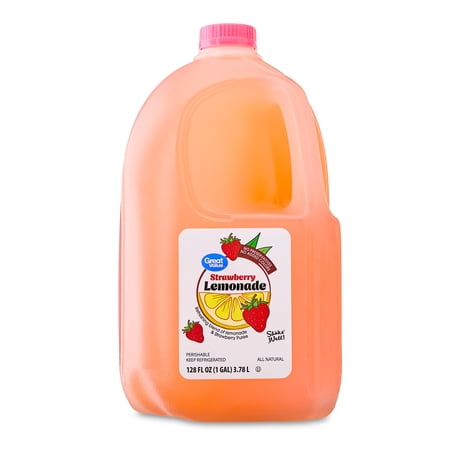 Great Value Strawberry Lemonade, 128 fl oz