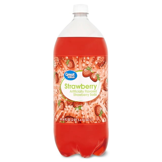 Great Value Strawberry Soda, 2 Liter Bottle