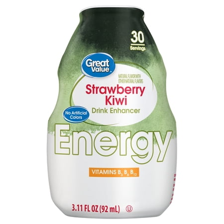 Great Value Strawberry Kiwi Energy Liquid Drink Enhancer, 3.11 fl oz