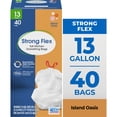 thumbnail image 1 of Great Value Strong Flex 13-Gallon Drawstring Tall Kitchen Trash Bags, Island Oasis, 40 Count, 1 of 10
