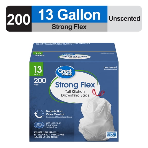 13 Gallon Trash Bags 200 Count