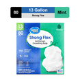 thumbnail image 1 of Great Value Strong Flex 13 gal Tall Kitchen Trash Bags, Drawstring, Mint Scent, White, 80 Count, 1 of 10