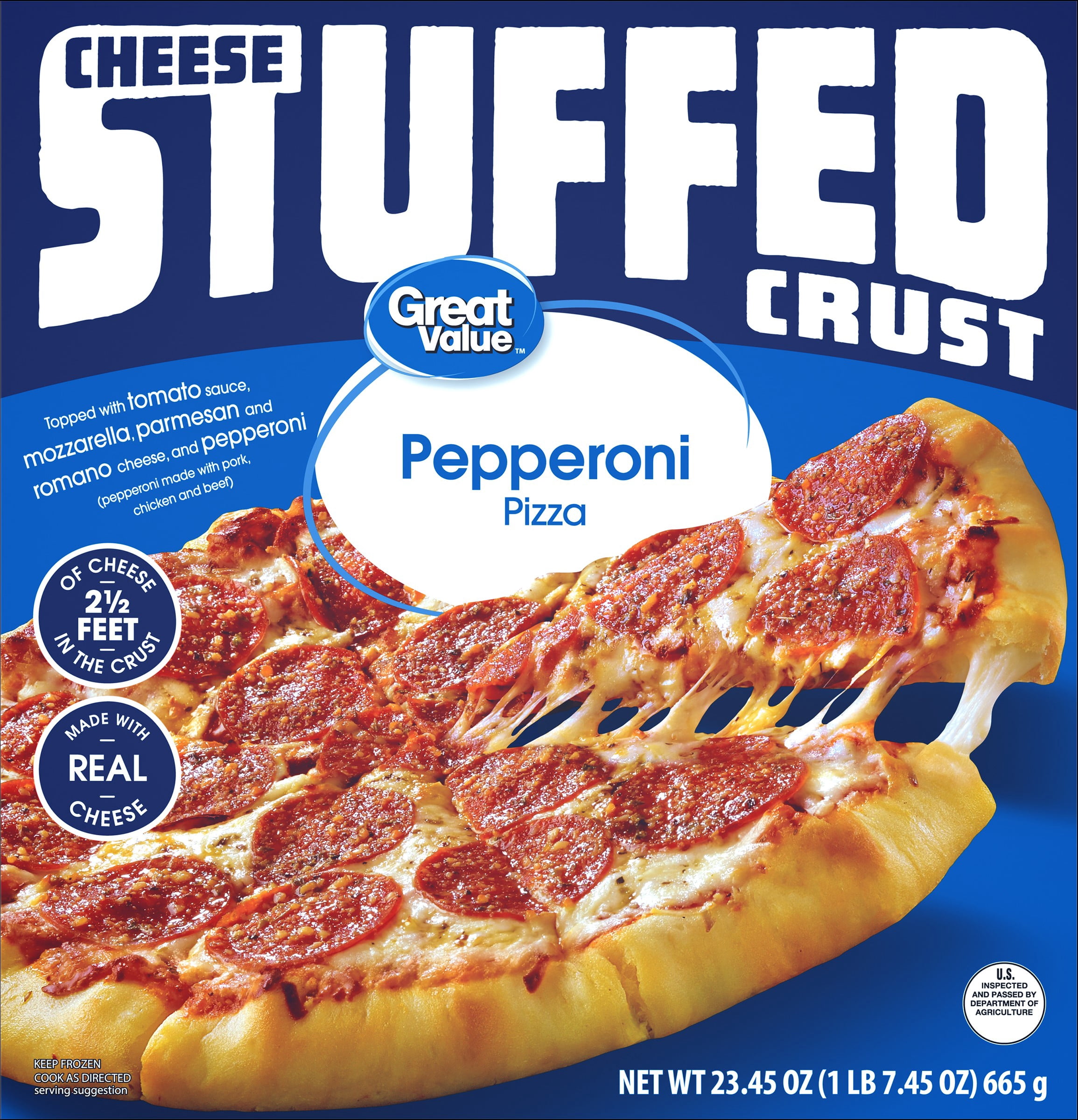 Great Value Stuffed Crust Pepperoni Pizza with Tomato Basil Garlic