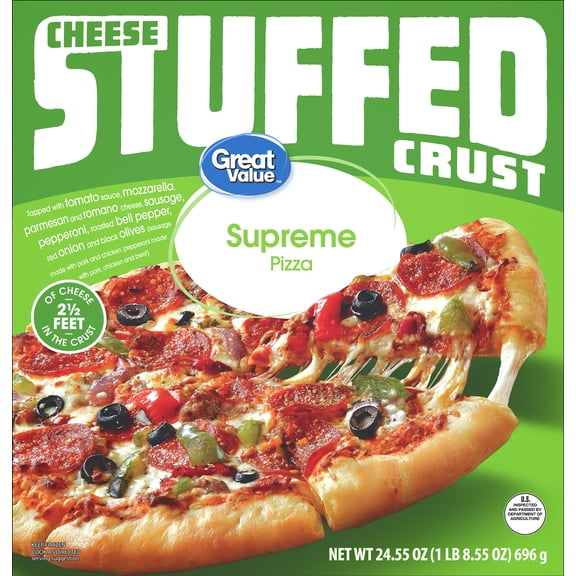 Great Value Stuffed Crust Supreme Pizza, 24.55 oz (Frozen)