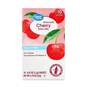 Great Value Sugar-Free Cherry Drink Mix Packets, 0.78 oz, 10 Count
