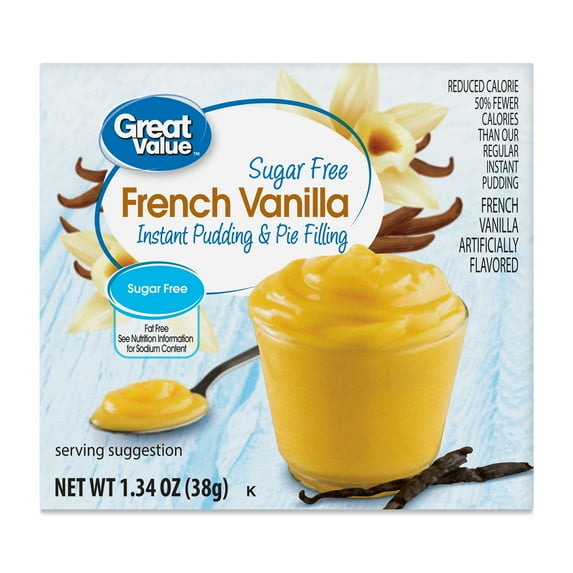 Great Value Sugar Free French Vanilla Instant Pudding & Pie Filling, 1.34 oz