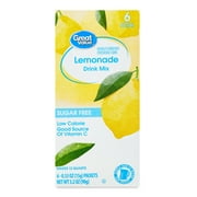 Great Value Lemonade Liquid Drink Mix Powder, Sugar-Free, 0.53 oz, 6 Count