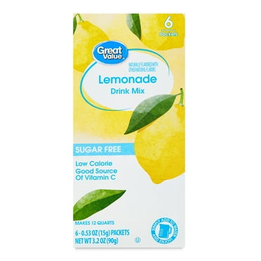 Great Value Sugar-Free Lemonade Drink Mix Powder, 0.53 oz, 6 Count