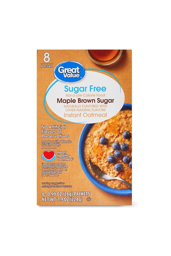 Sugar-Free Maple & Brown Sugar Instant Oatmeal, 0.99 oz, 8 Packets