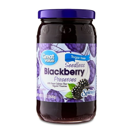 Great Value Sugar-Free Seedless Blackberry Preserves, 13 oz