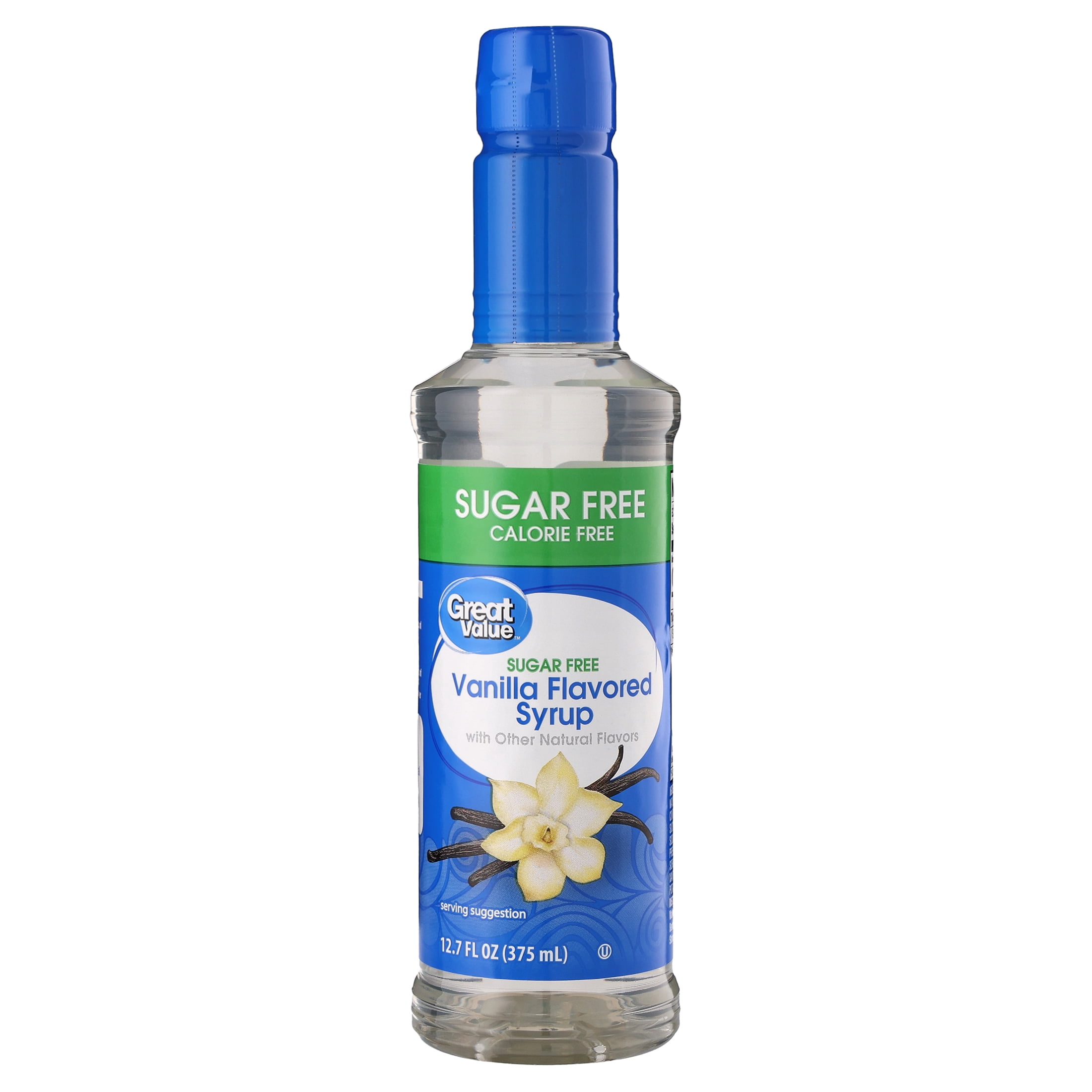 Great Value Sugar Free Vanilla Flavored Syrup, 12.7 fl oz
