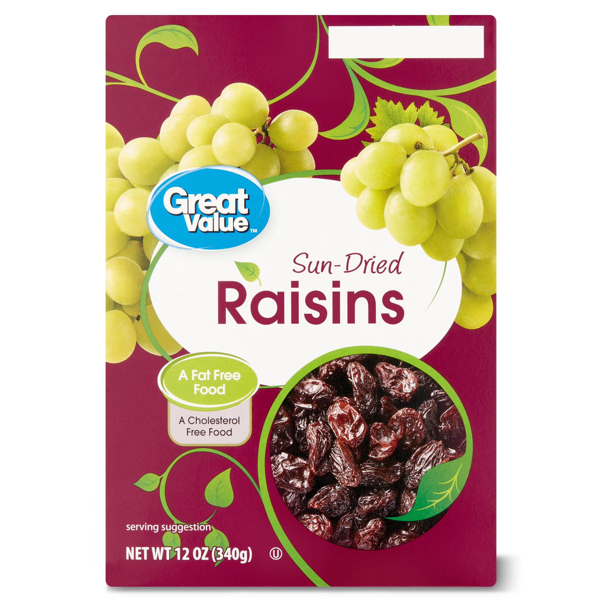 Great Value SunDried Raisins, Allergens Not Contained, 12 oz