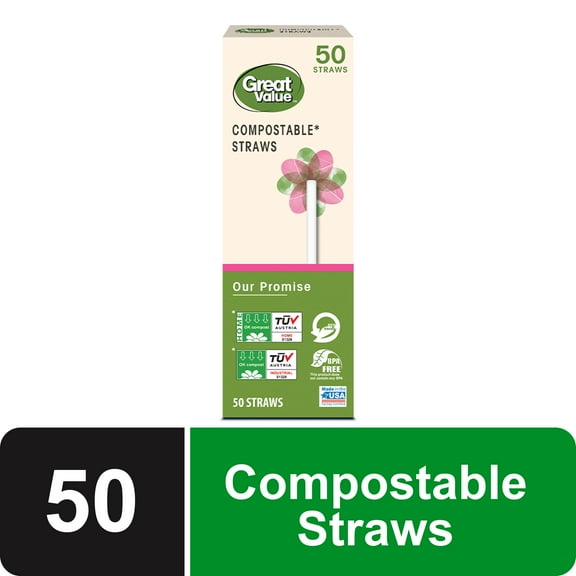 Great Value Sustainable Eco-Straws - 50 Count
