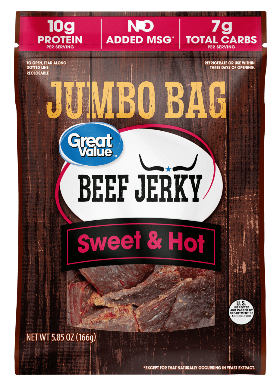 Great Value Sweet & Hot Beef Jerky Jumbo Bag, 5.85 Oz.