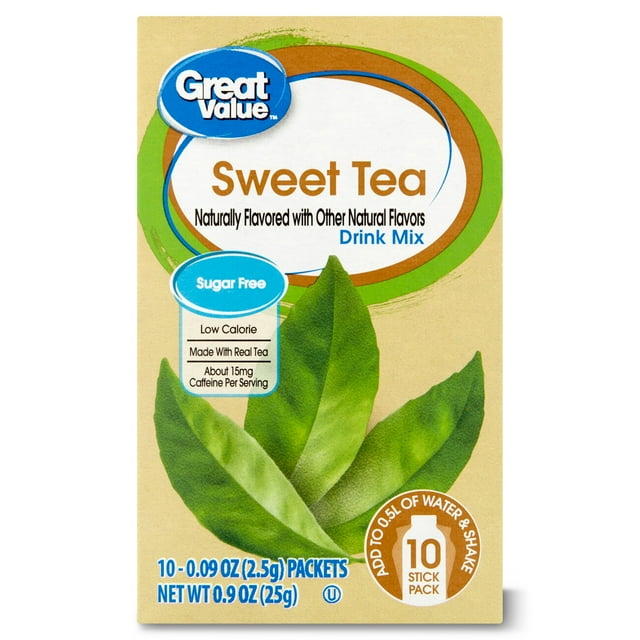 Great Value Sweet Tea Drink Mix, 0.09 Oz, 10 Ct