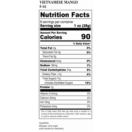 Great Value Sweetened Dried Mango, 6 oz