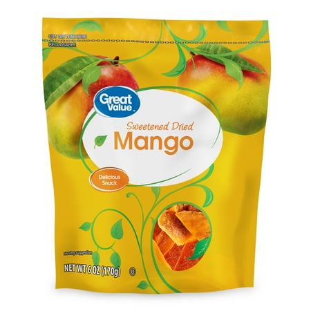 Great Value Sweetened Dried Mango, 6 oz