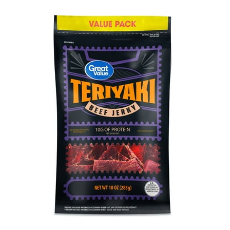 Great Value Teriyaki Beef Jerky Value Pack, 10 oz