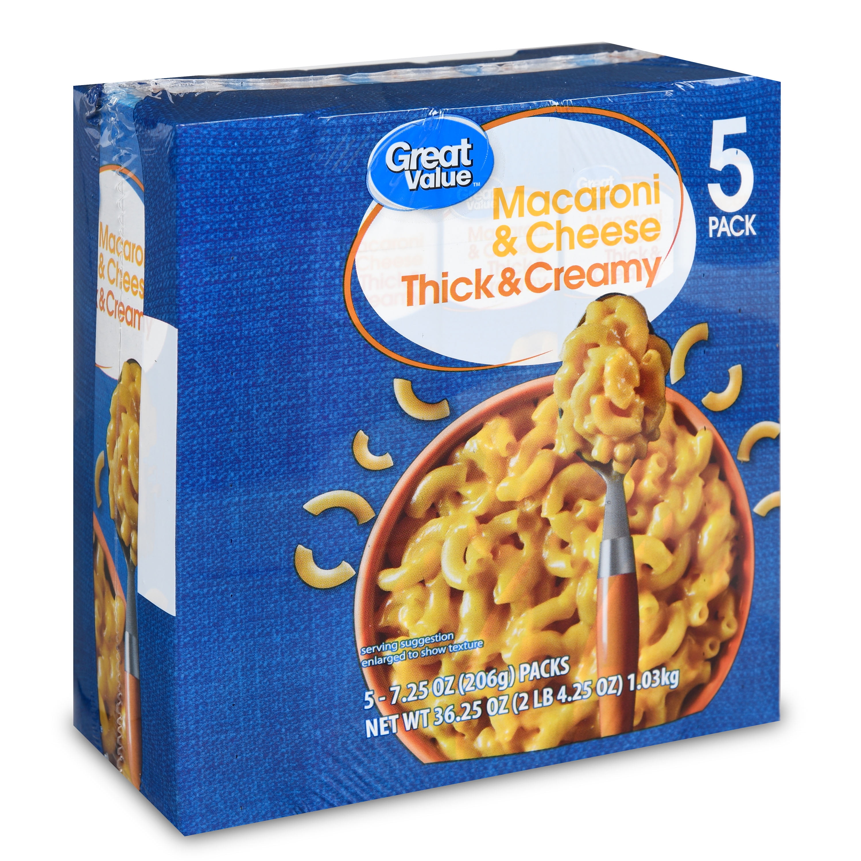 Great Value Thick & Creamy 7.25oz 5pk Mac 'n Cheese