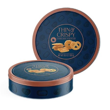 Great Value Thin & Crispy Butter Cookies, 10.6 oz, Gift Set, 50 Count