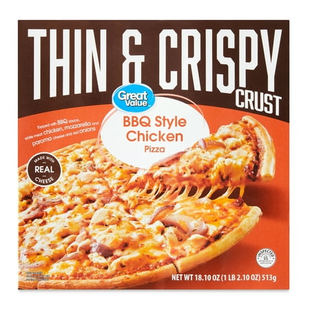 Great Value Thin Crust BBQ Chicken, 18.1 oz (Frozen)