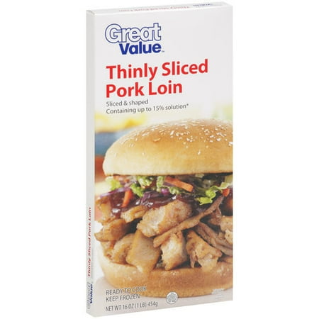 Great Value Thinly Sliced Pork Loin, 16 oz