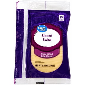 Great Value Swiss Thinly Sliced Cheese, 6.84 oz, 18 Slices