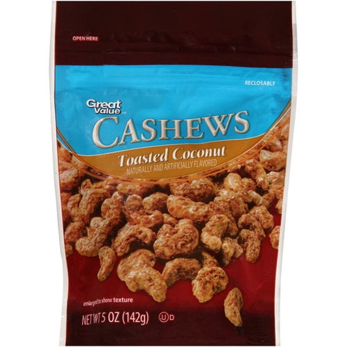 Great Value Toasted Coconut Cashews, 5 Oz.