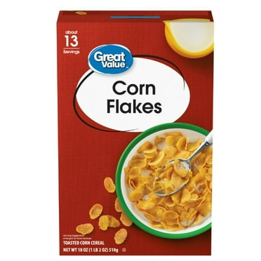 Great Value Toasted Corn Flakes Breakfast Cereal, 18 oz